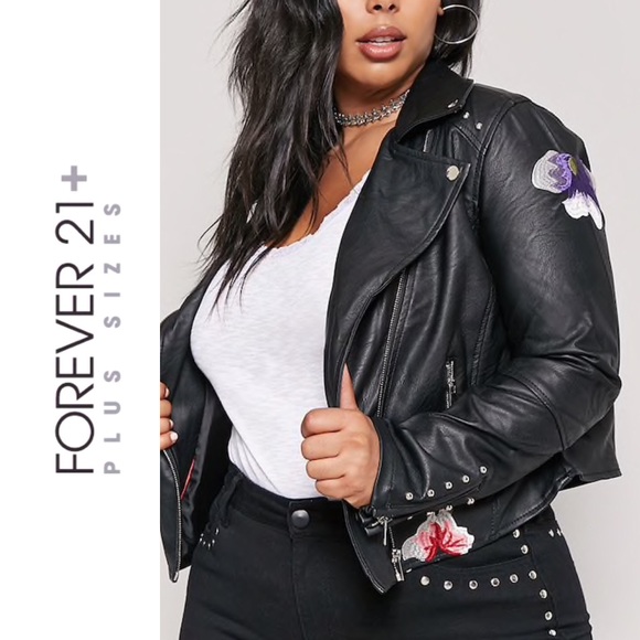 plus size leather jacket